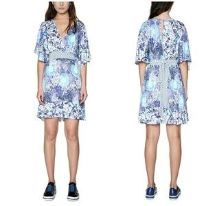 Desigual Nerium Oleander leaf print dress size S